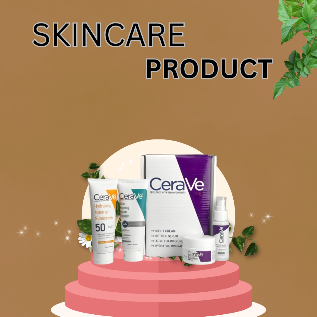 Complete Skin Care Kit – Night Cream, Retinol Serum, Acne Foaming Cleanser & Hydrating Mineral Sunscreen