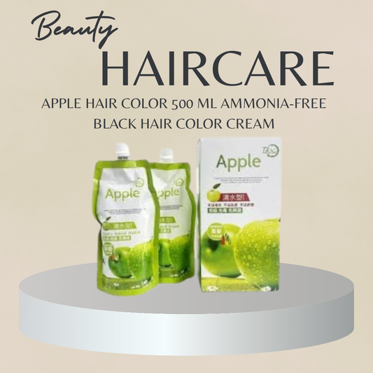 Apple Hair Color 500 Ml Ammonia-free Black Hair Color Cream – Natural-looking Coverage With Nourishing Formula