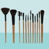 12-piece Professional Makeup Brush Set With Roll-up Pouch – Soft Bristles & Wooden Handles